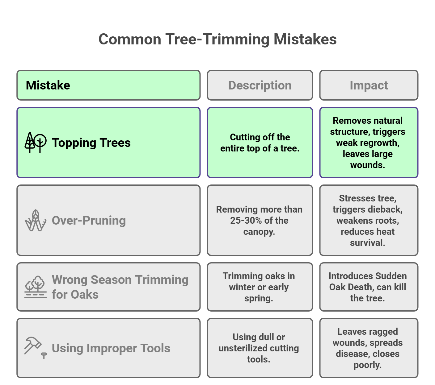 Biggest Tree-Trimming Mistakes Homeowners Make