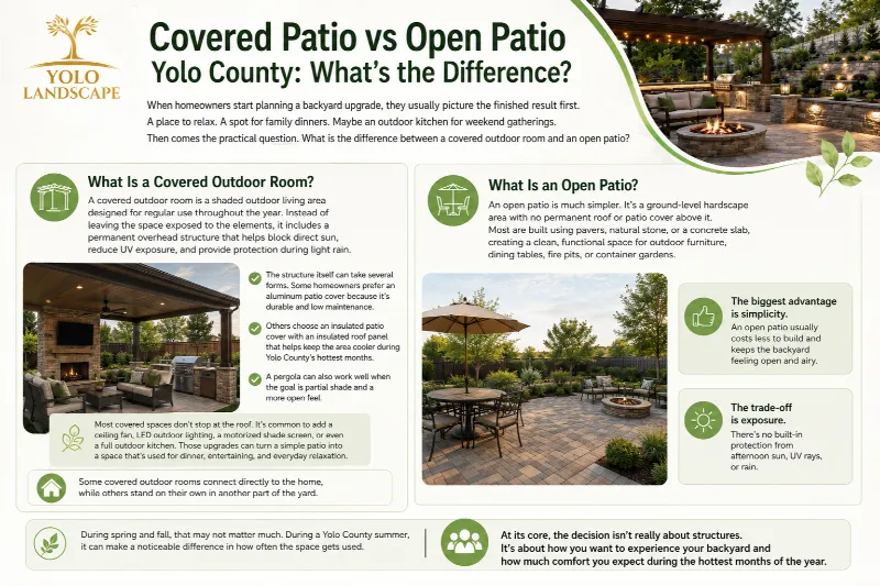 Covered Outdoor Rooms vs Open Patios Which Works Better for Yolo County's Climate